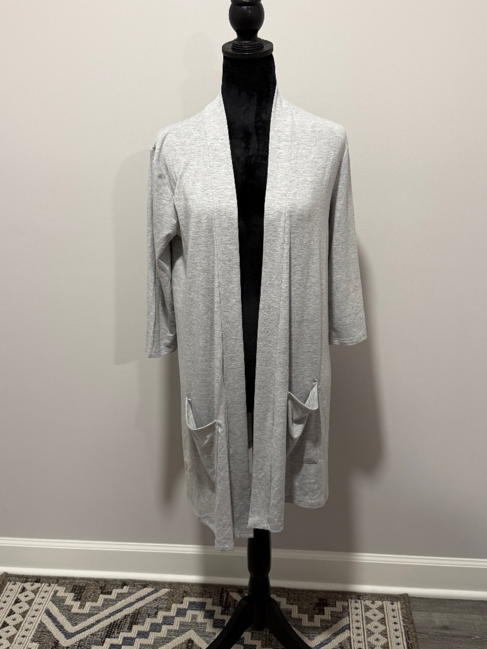 Zenana Heather Gray Open Cardigan Size Medium NWT